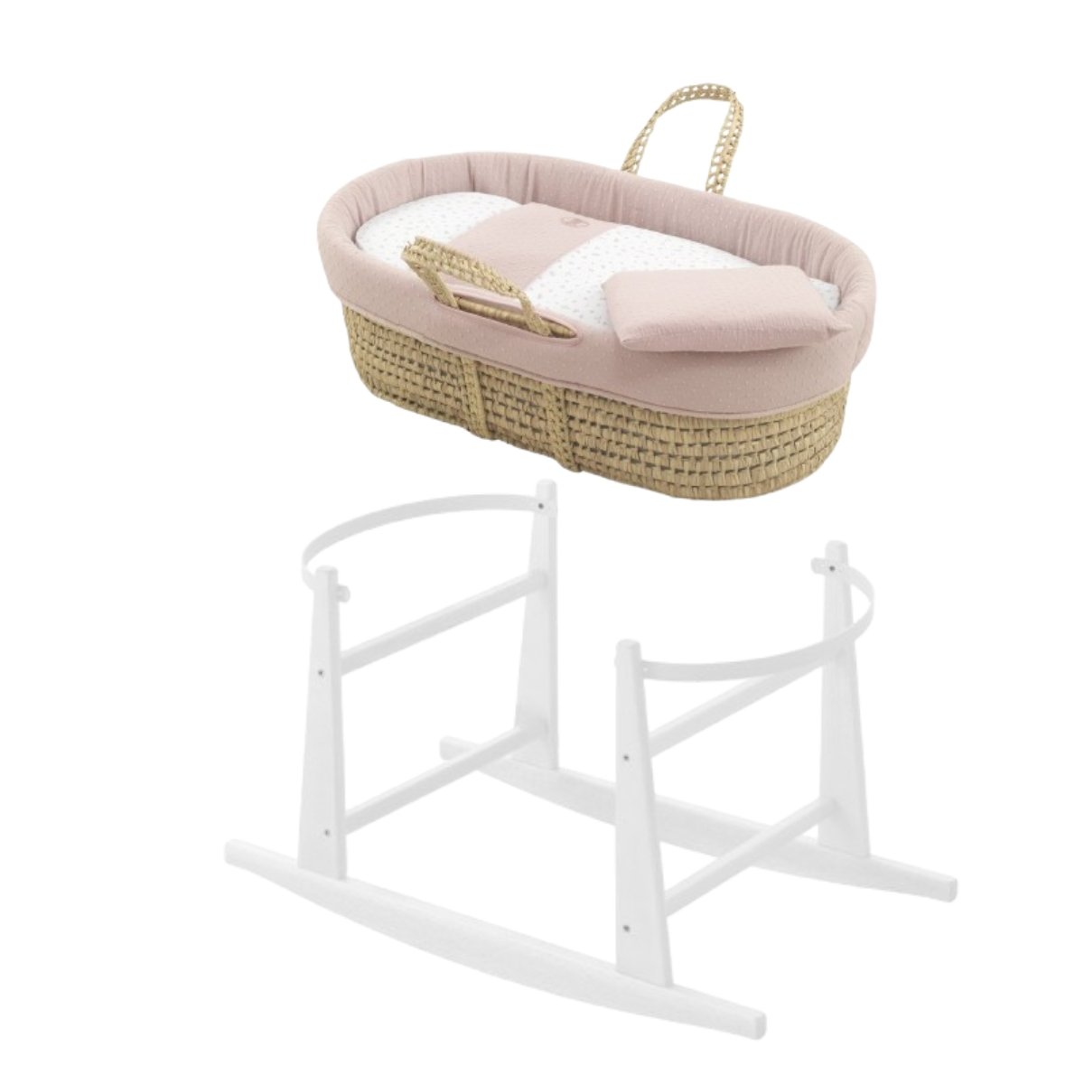 Imagen 1 de Moisés con patas (39x80x61 cm) Cambrass Princess Rosa claro