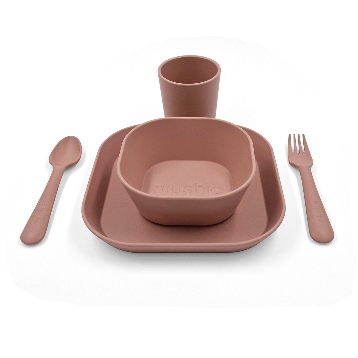 Vajilla 5 piezas Mushie Rosa claro-1