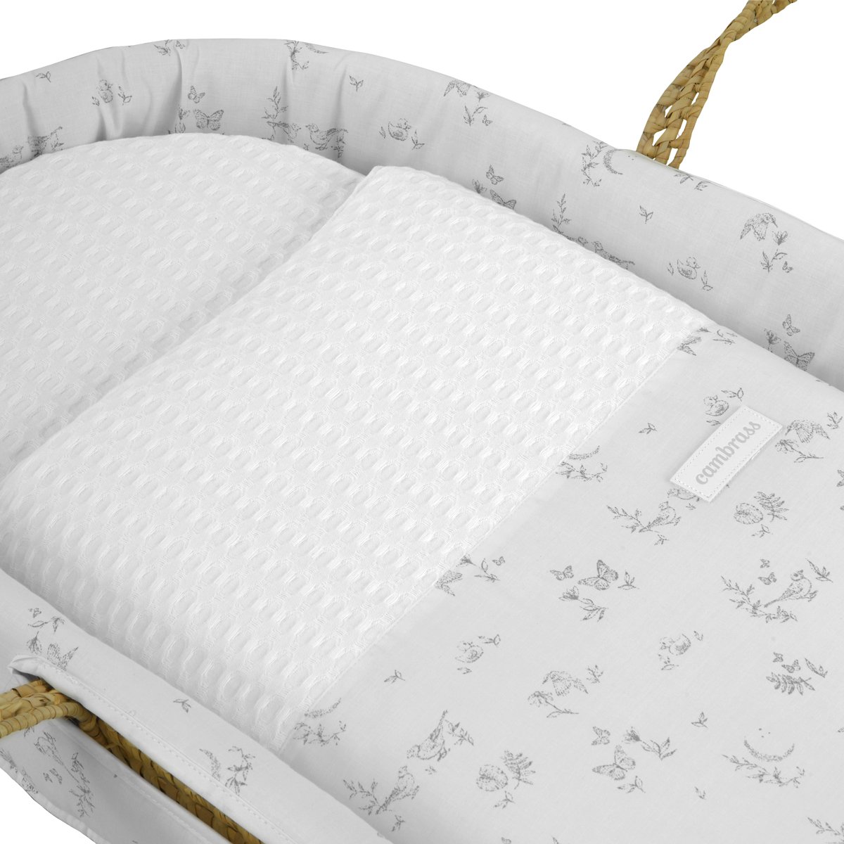Imagen 2 de Moisés de mimbre (39x80x25cm) Cambrass Luxury - Blanco Harina Blanco Harina