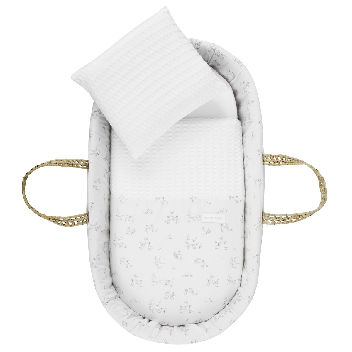 Imagen 3 de Moisés de mimbre (39x80x25cm) Cambrass Luxury - Blanco Harina Blanco Harina