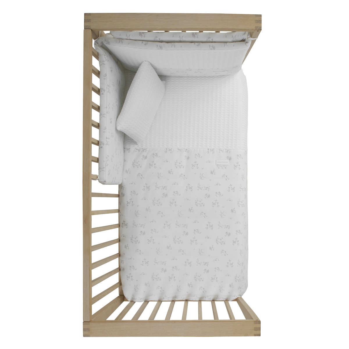 Juego de 2 piezas para cuna (60x120 cm): colcha + protector Cambrass Luxury - Blanco Harina Blanco Harina-3