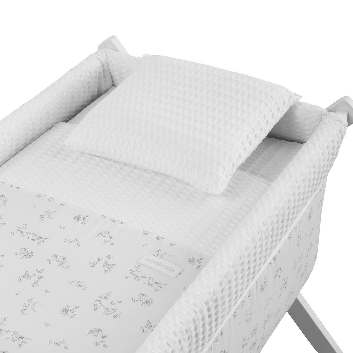 Minicuna con patas (55x87x74cm) Cambrass Luxury Blanco Harina Blanco Harina-2