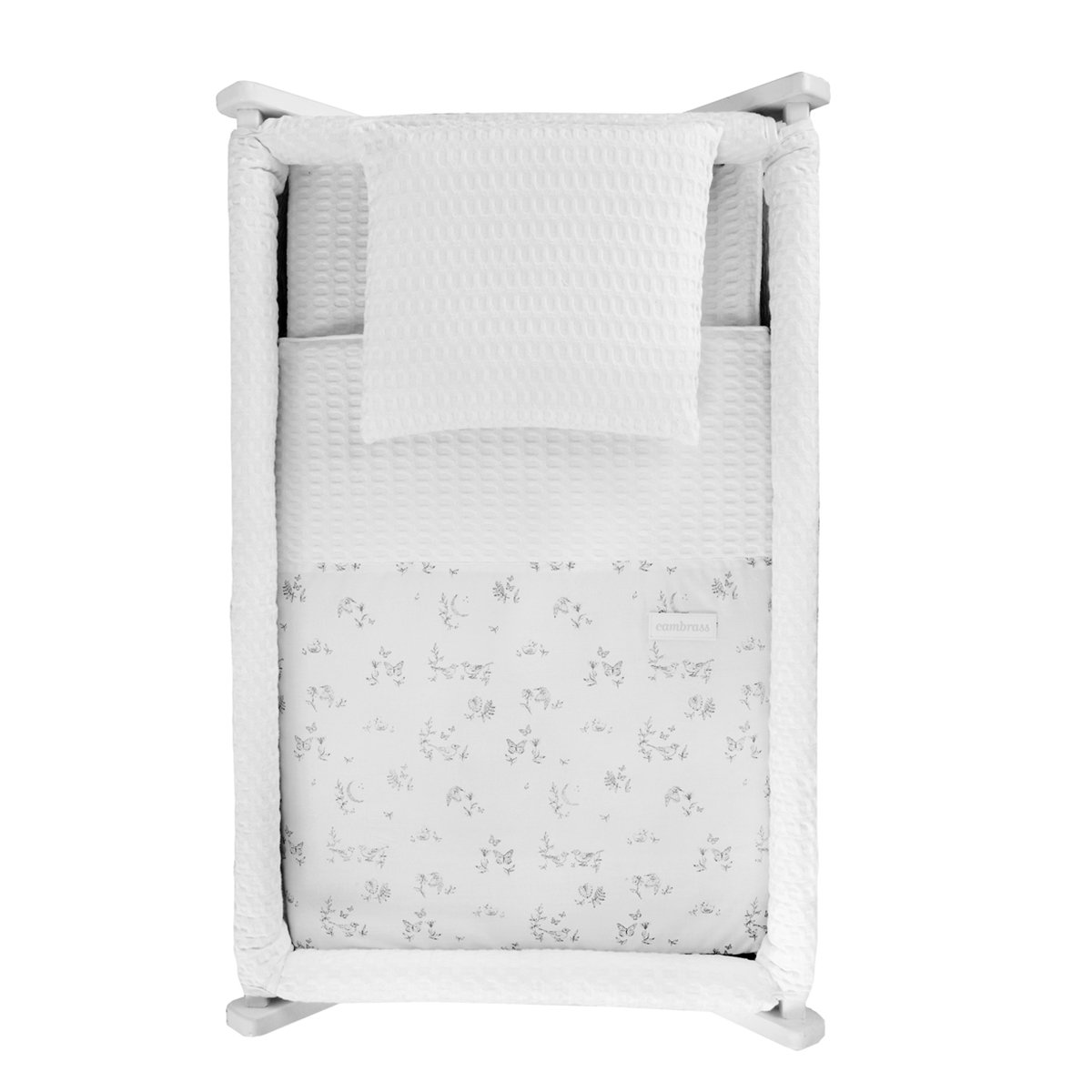 Minicuna con patas (55x87x74cm) Cambrass Luxury Blanco Harina Blanco Harina-3