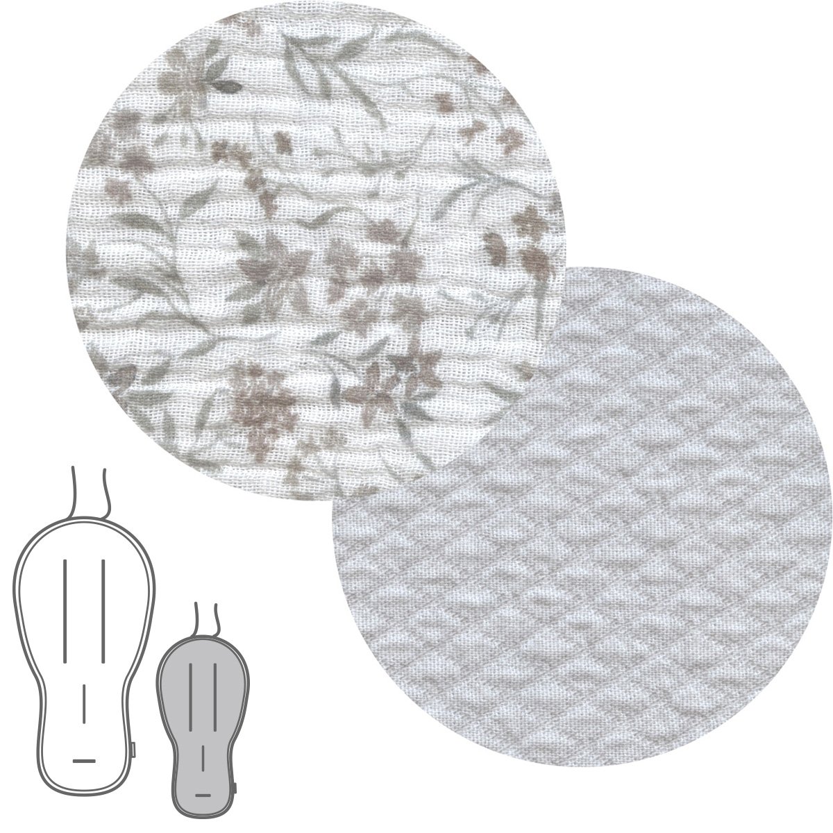 Colchoneta silla reversible Norababybags by Cambrass textil - Gris claro Gris claro-2