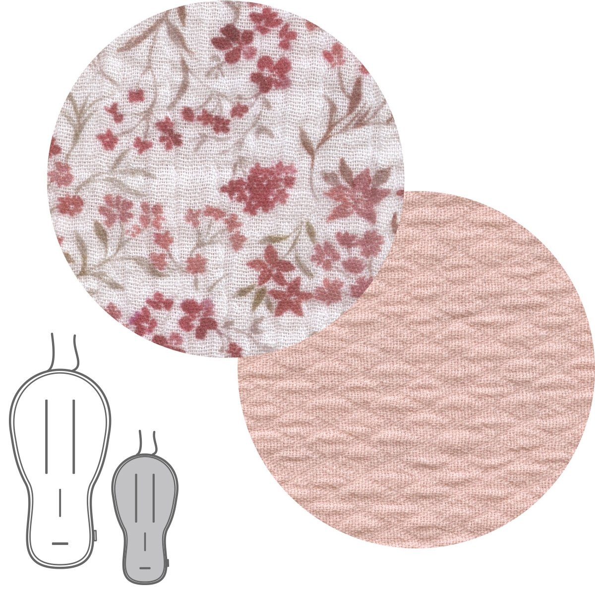 Imagen 2 de Colchoneta silla reversible Norababybags by Cambrass textil - Rosa Colorete Rosa Colorete