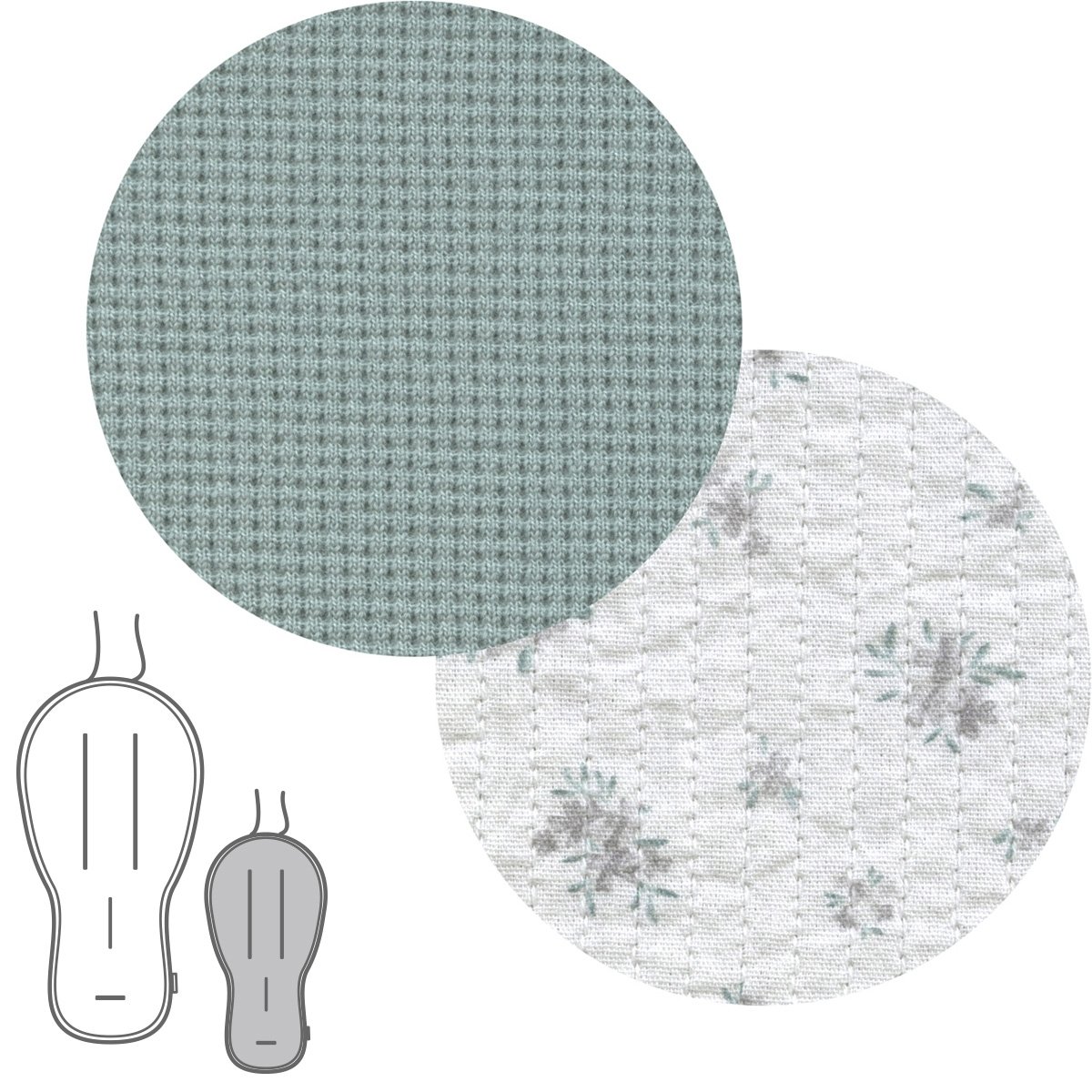 Imagen 2 de Colchoneta silla reversible Norababybags by Cambrass textil - Verde Agua Verde Agua