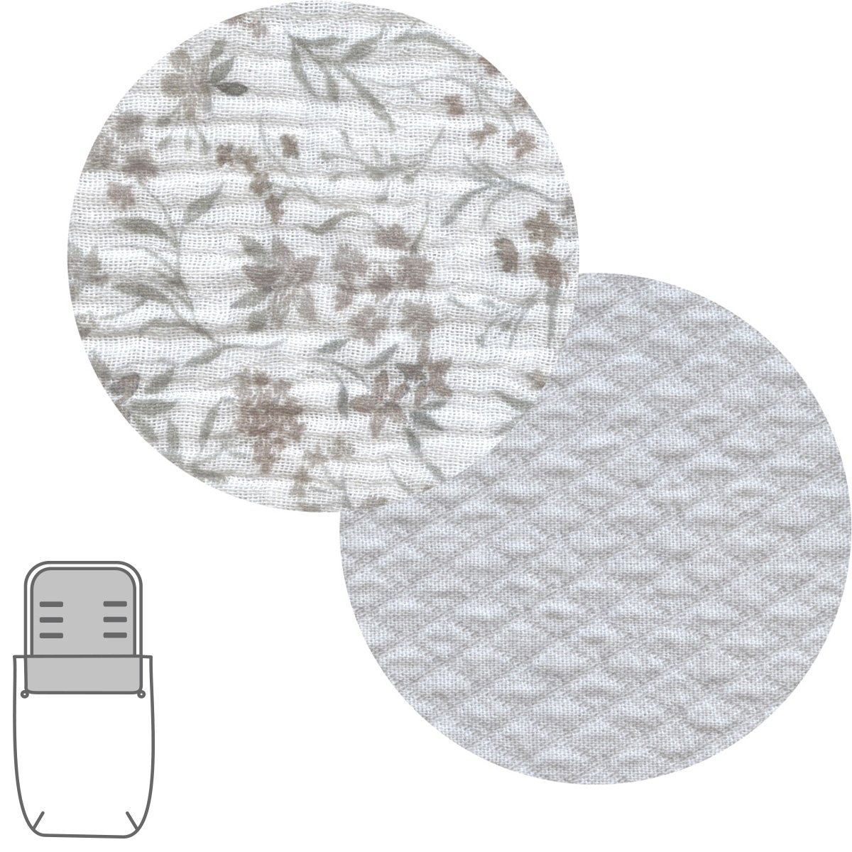 Saco para capazo + colchoneta Norababybags by Cambrass textil - Gris claro Gris claro-2