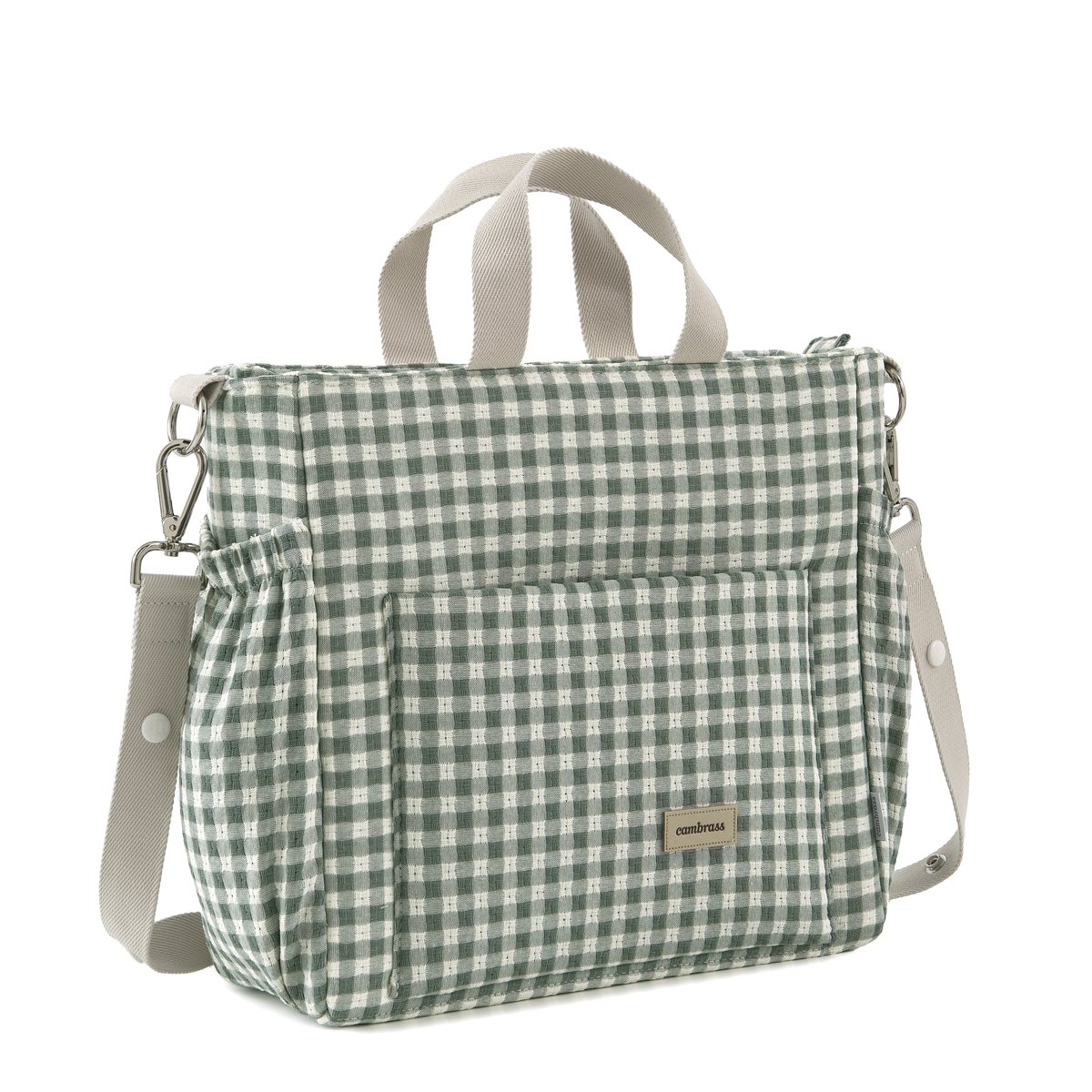 Bolso de maternidad Cambrass Textil - Verde metal Verde metal-2