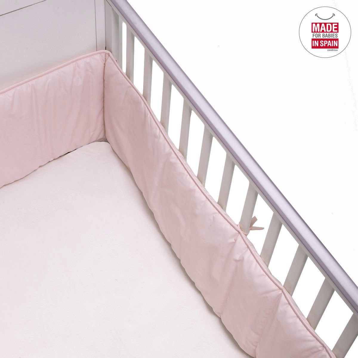 Protector para cuna (60x120 cm) Cambrass Liso E - Rosa claro Rosa claro-2