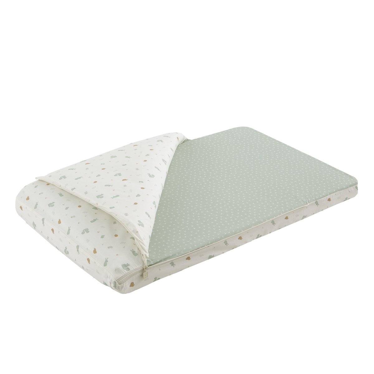 Imagen 2 de Saco para minicuna (49.5X83.5X2cm) Cambrass Microprint - Verde claro Verde claro