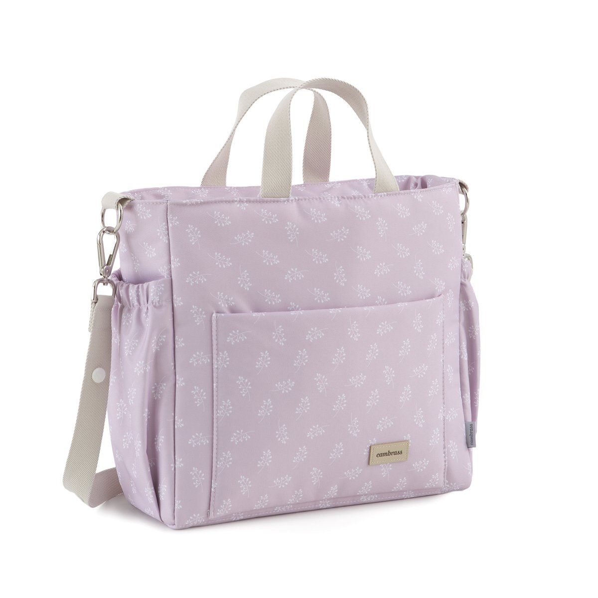 Bolso de maternidad Cambrass Water-repelent - Blanco Algodón Rosa claro-2
