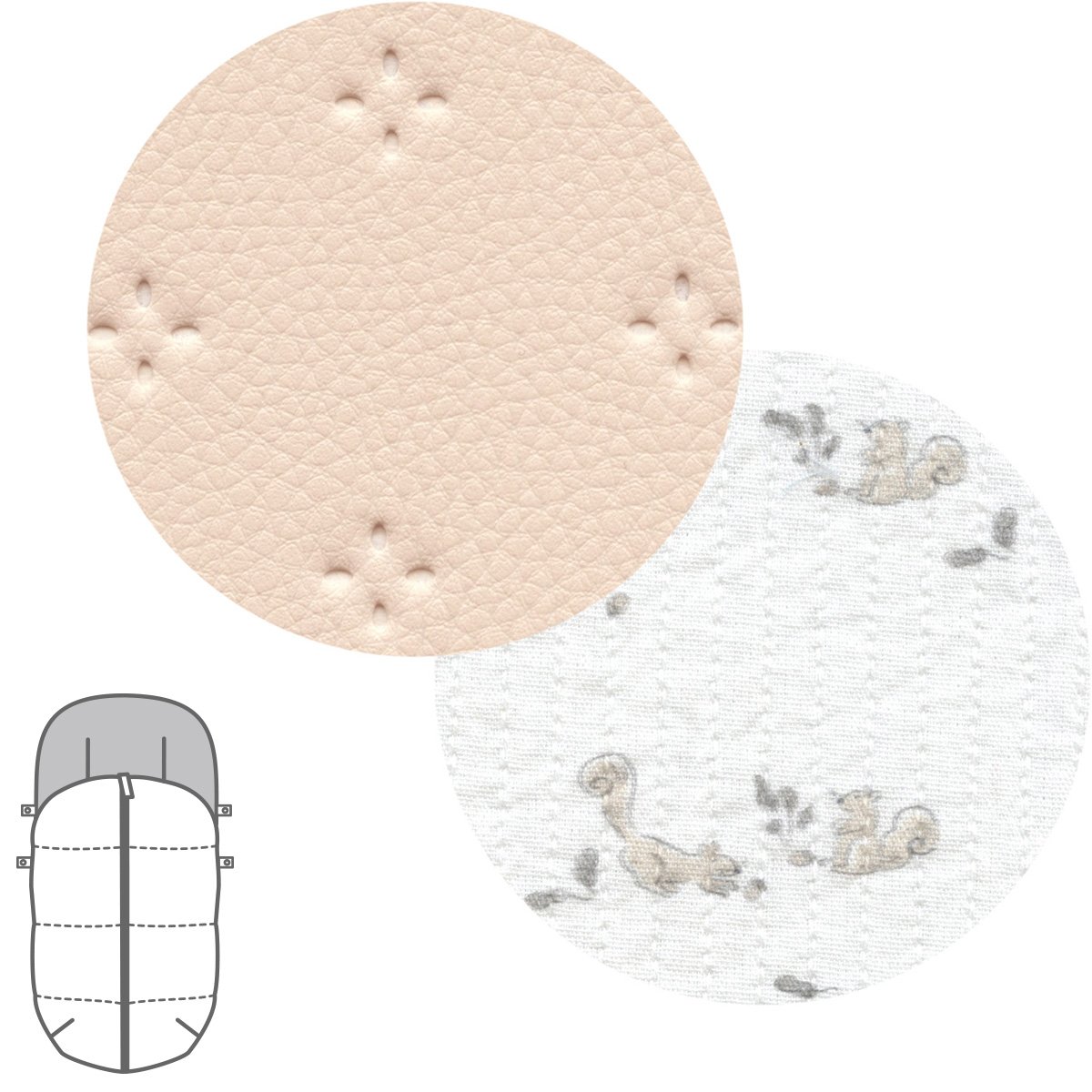 Saco silla de paseo universal Norababybags by Cambrass Leatherette - Crema Crema-2