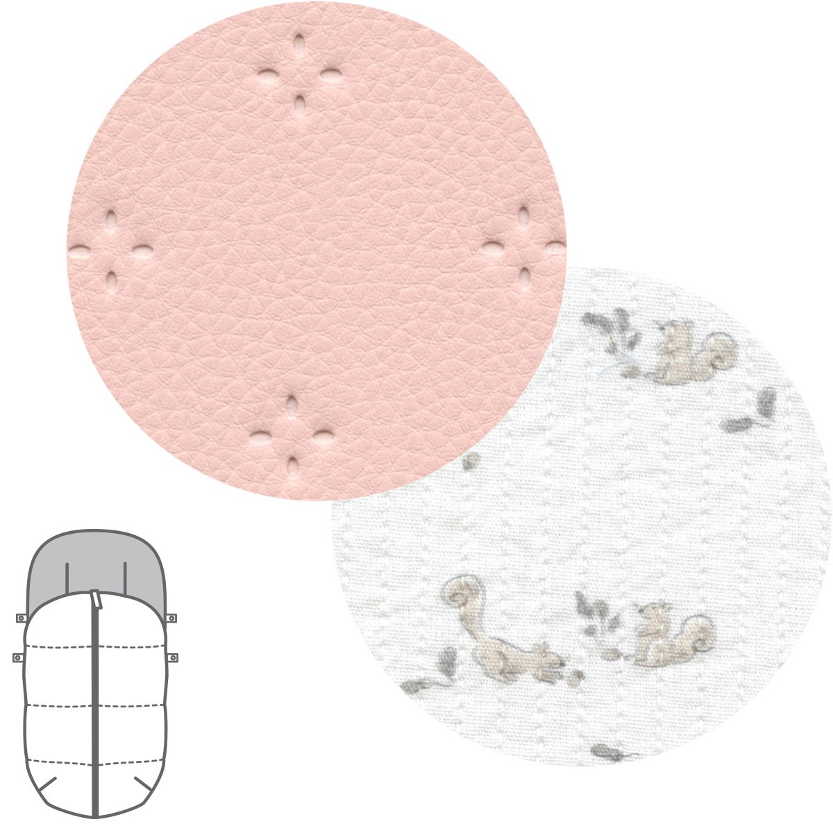 Saco silla de paseo universal Norababybags by Cambrass Leatherette - Rosa claro Rosa claro-2