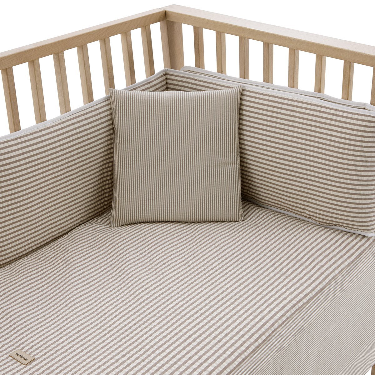 Juego de 2 piezas para cuna (60x120 cm): colcha + protector Cambrass Microprint - Beige Beige-2