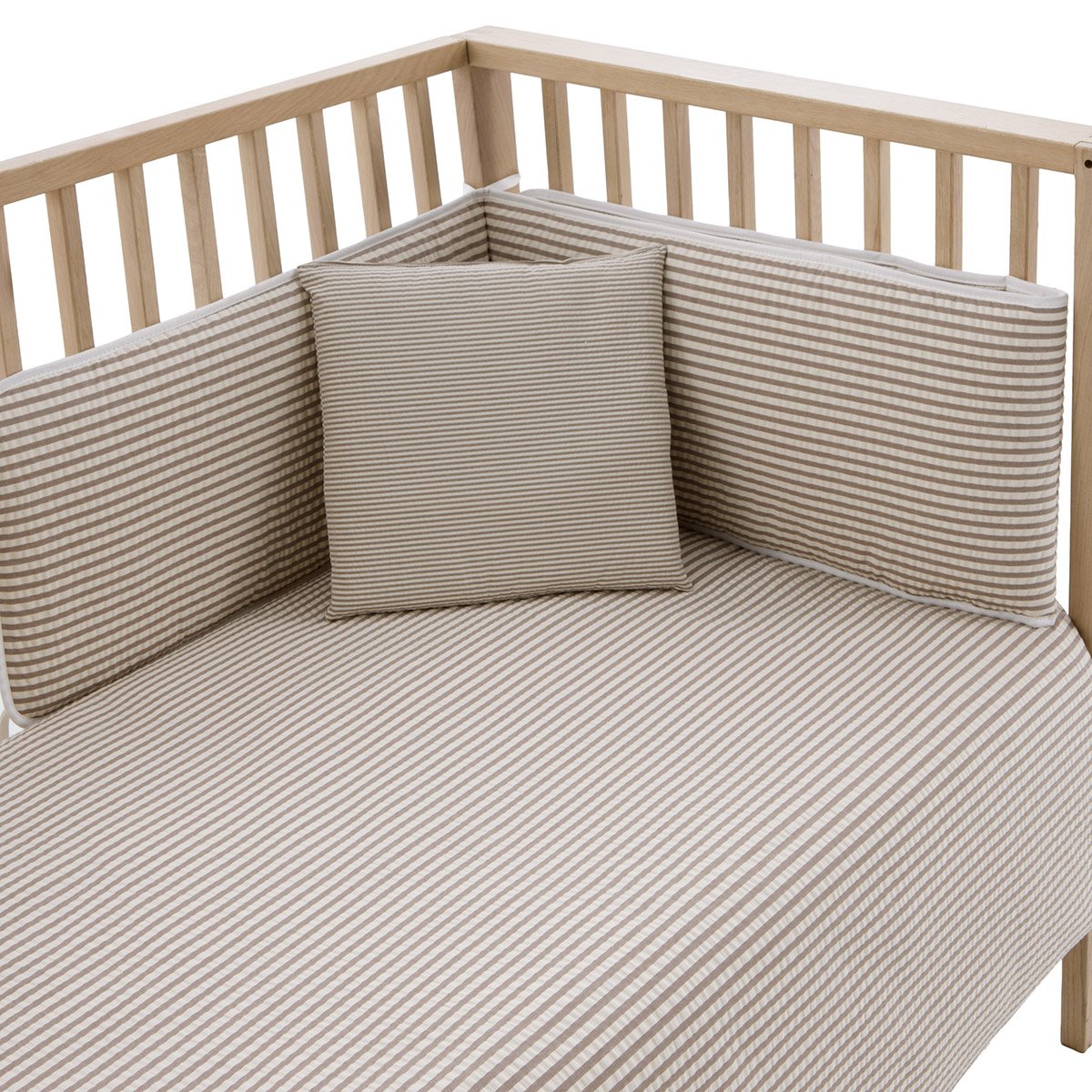 Juego de 2 piezas para cuna (100x140 cm): nórdico + protector Cambbrass Microprint - Beige Beige-2