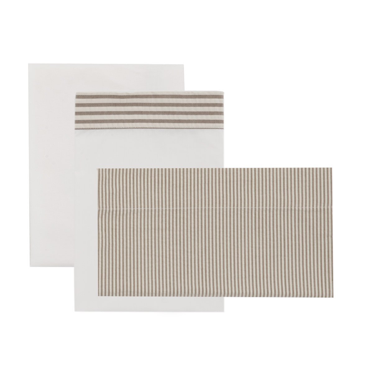 Juego de 3 piezas sábana + bajera + funda almohada para cuna de 70x140 cm Cambrass Microprint - Beige Beige-1