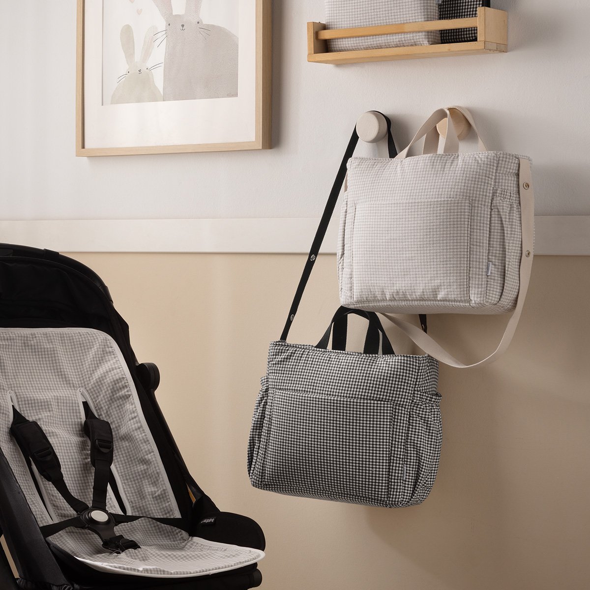 Bolso de maternidad Cambrass Mother bag - Gris claro Negro-6