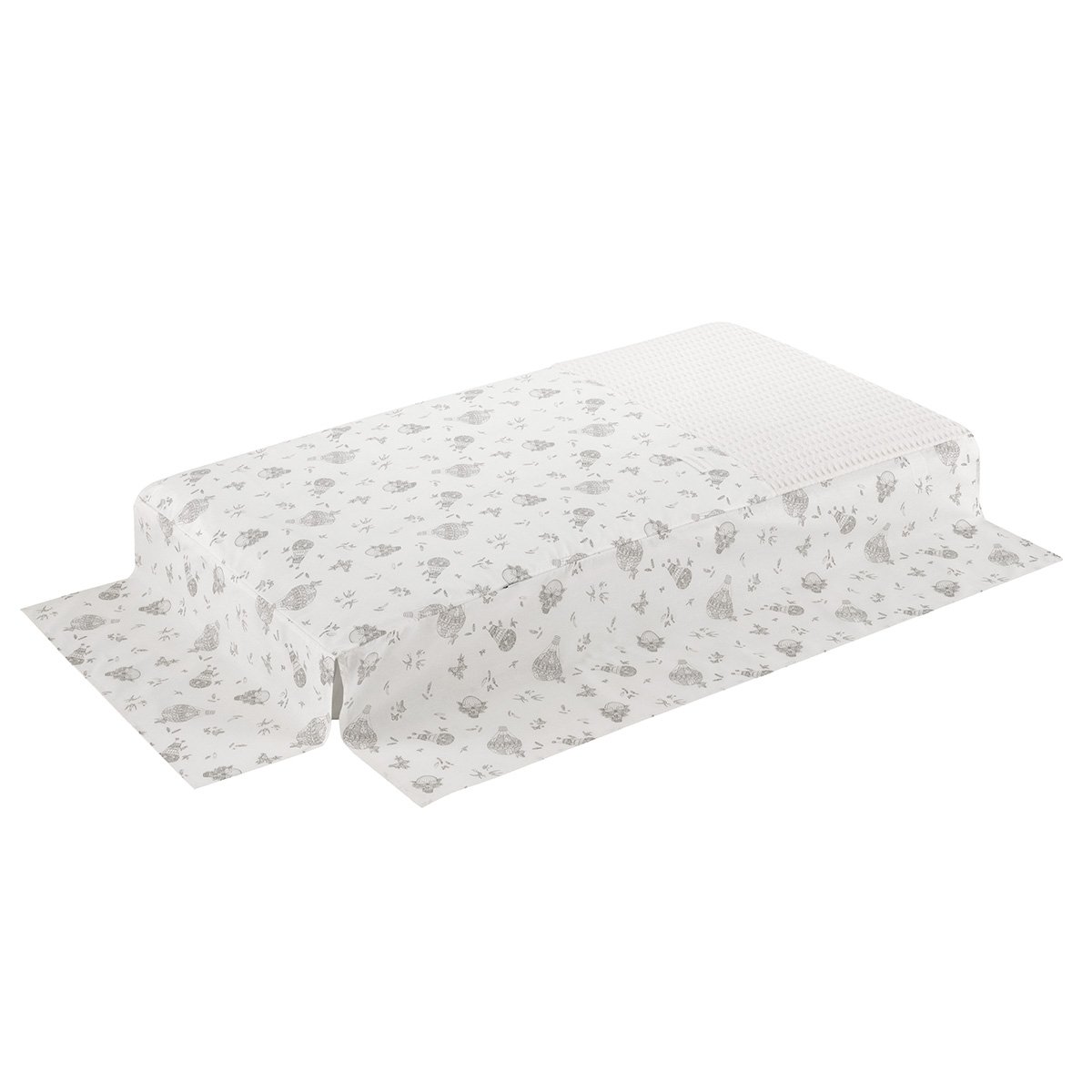 Juego de 2 piezas para cuna (60x120 cm): colcha + protector Cambrass Luxury - Blanco roto Blanco roto-4