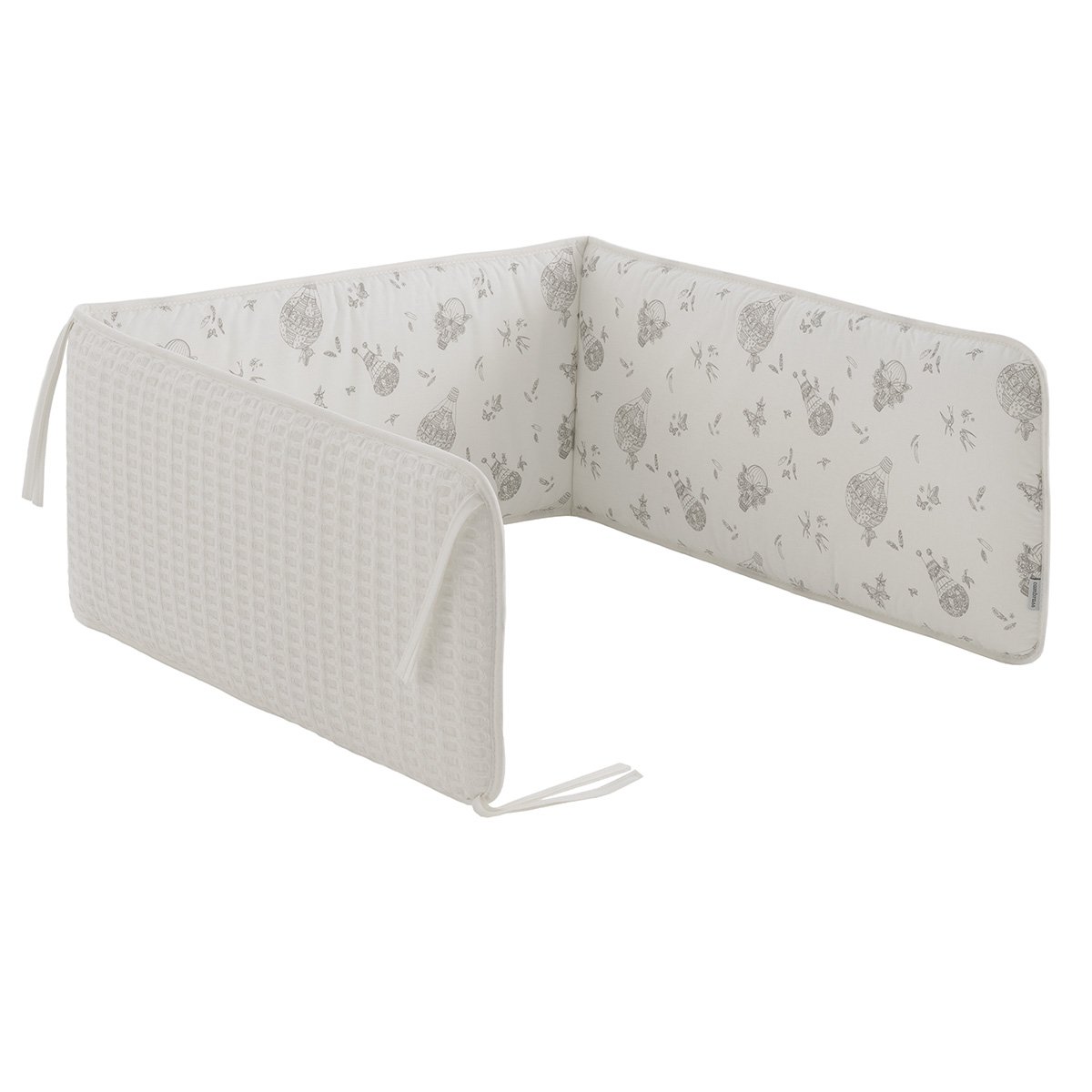 Juego de 2 piezas para cuna (100x140 cm): nórdico + protector Cambrass Luxury Blanco roto-4