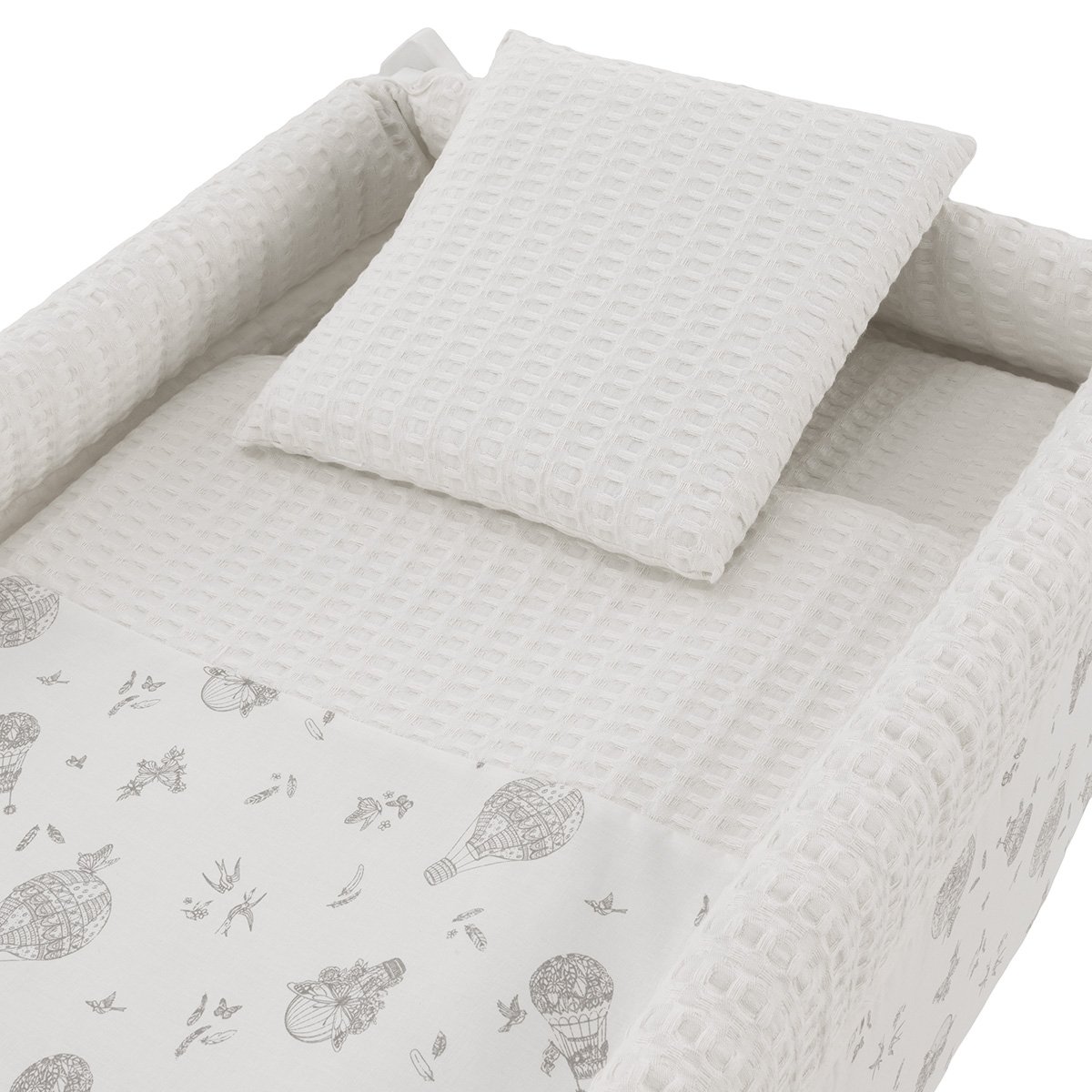 Imagen 2 de Minicuna con patas (55x87x74cm) Cambrass Luxury - Blanco roto Blanco roto