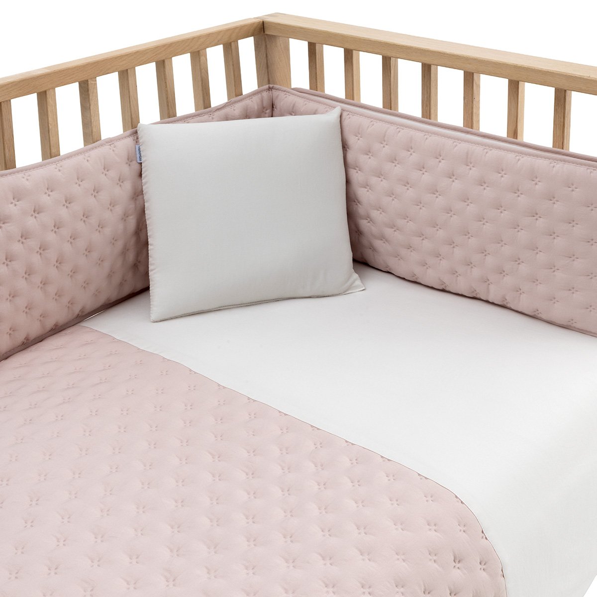 Juego de 2 piezas para cuna (100x140 cm): nórdico + protector cambrass princess - Rosa Nude Rosa Nude-2