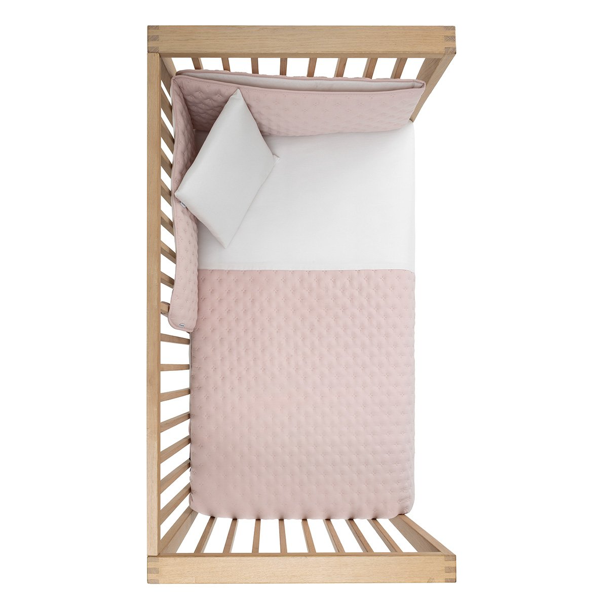 Juego de 2 piezas para cuna (100x140 cm): nórdico + protector cambrass princess - Rosa Nude Rosa Nude-3
