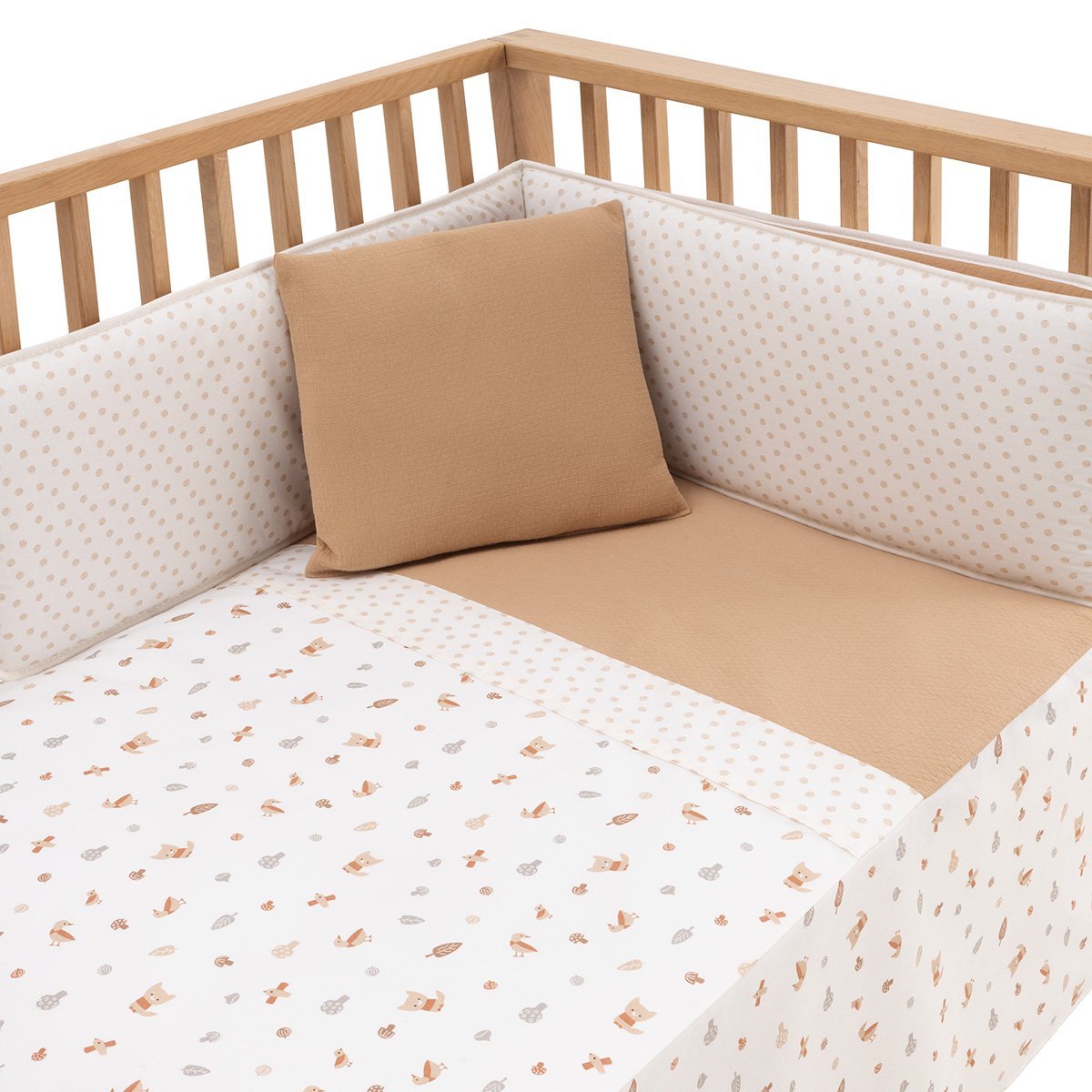 Juego de 2 piezas para cuna (60x120 cm): colcha + protector Cambrass Luxury - Piedra Natural Piedra Natural-2