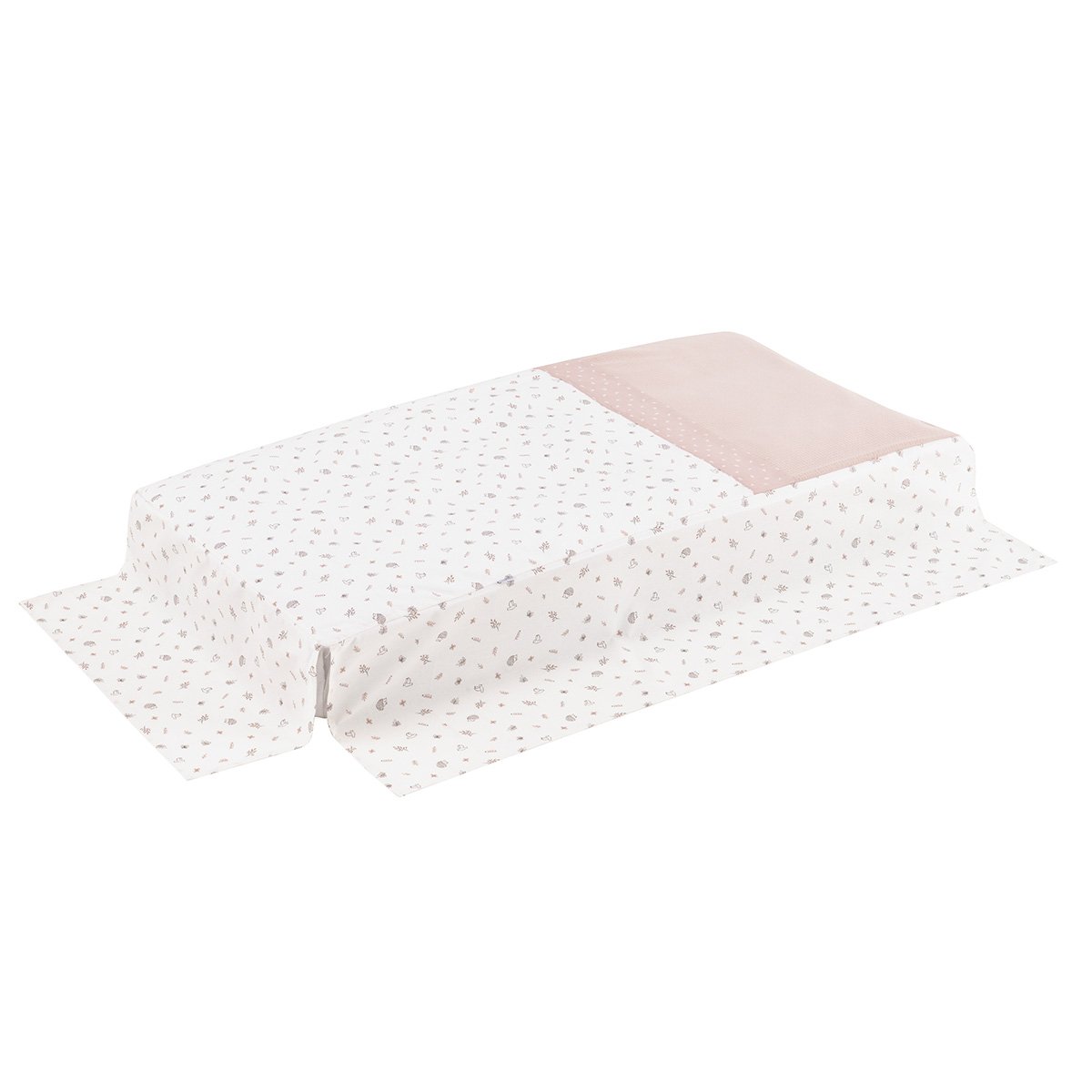 Juego de 2 piezas para cuna (60x120 cm): colcha + protector cambrass princess - Rosa pastel Rosa pastel-4