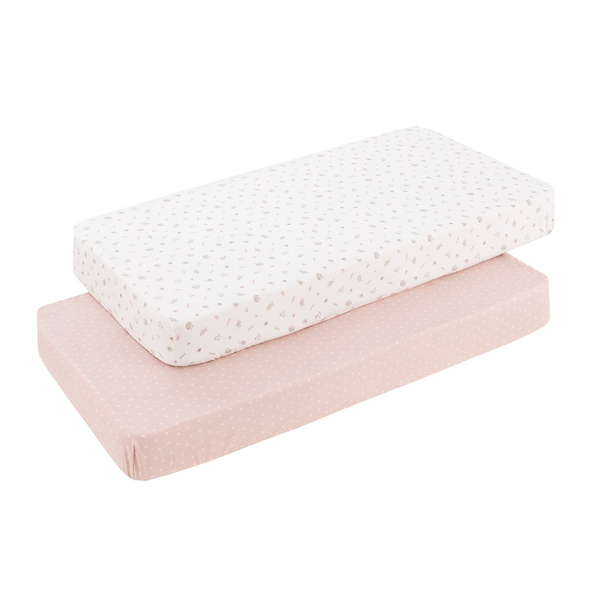 Pack 2 sábanas bajeras para cuna (60x120x17 cm) cambrass princess - Rosa pastel Rosa pastel-1