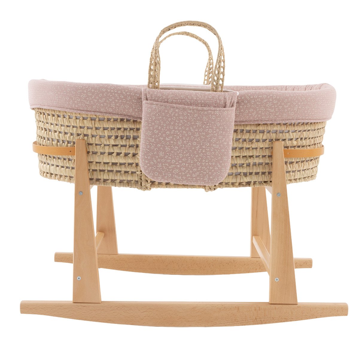 Imagen 2 de Moisés de palma con patas (39x80x61cm) Cambrass Miocuco - Gris acero Rosa Colorete
