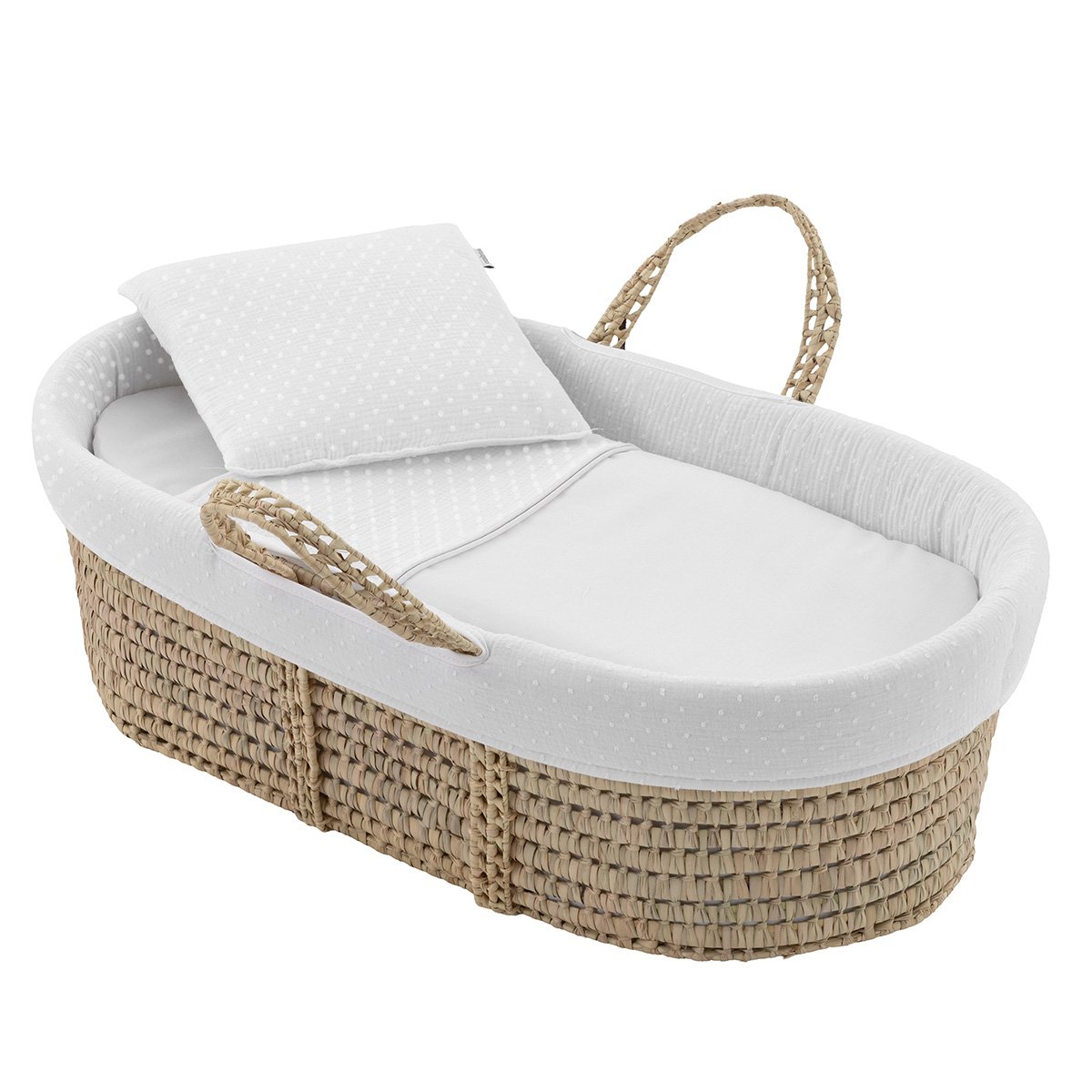 Moisés de mimbre (39x80x25cm) Cambrass deluxe - Blanco Algodón Blanco Algodón-1