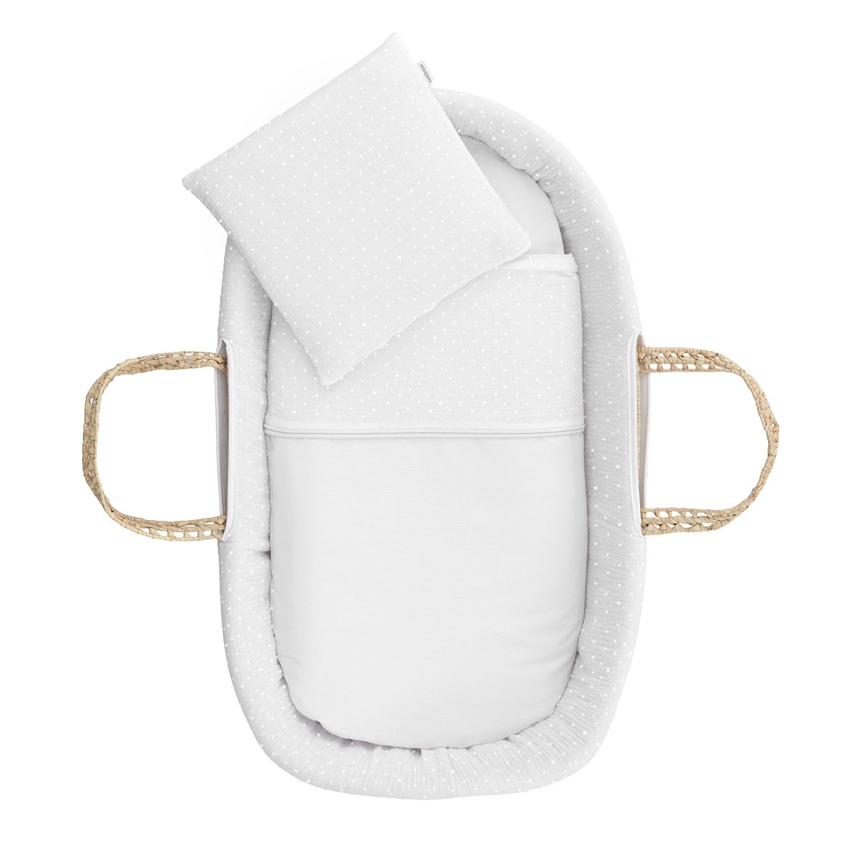 Moisés de mimbre (39x80x25cm) Cambrass deluxe - Blanco Algodón Blanco Algodón-3