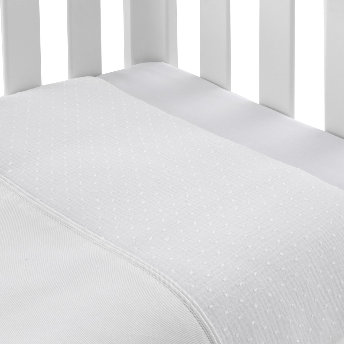 Funda nordica minicuna (70x77x1 cm) cambrass deluxe - Blanco Algodón Blanco Algodón-2