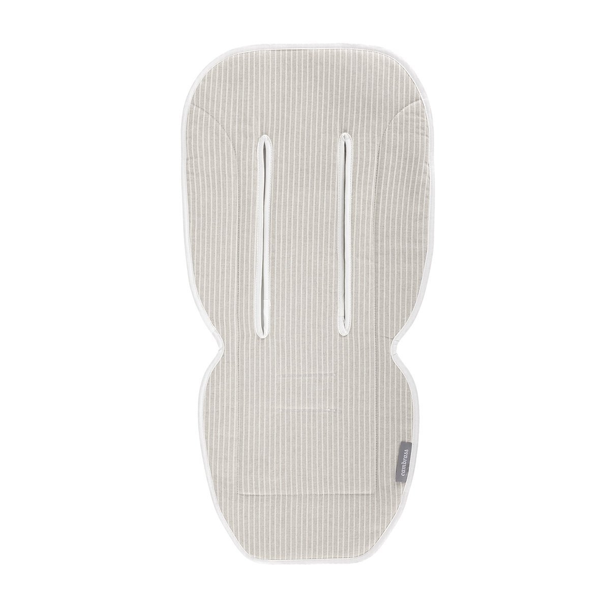 Colchoneta silla paseo universal ovalada Cambrass rayas - Blanco lino Blanco lino-2