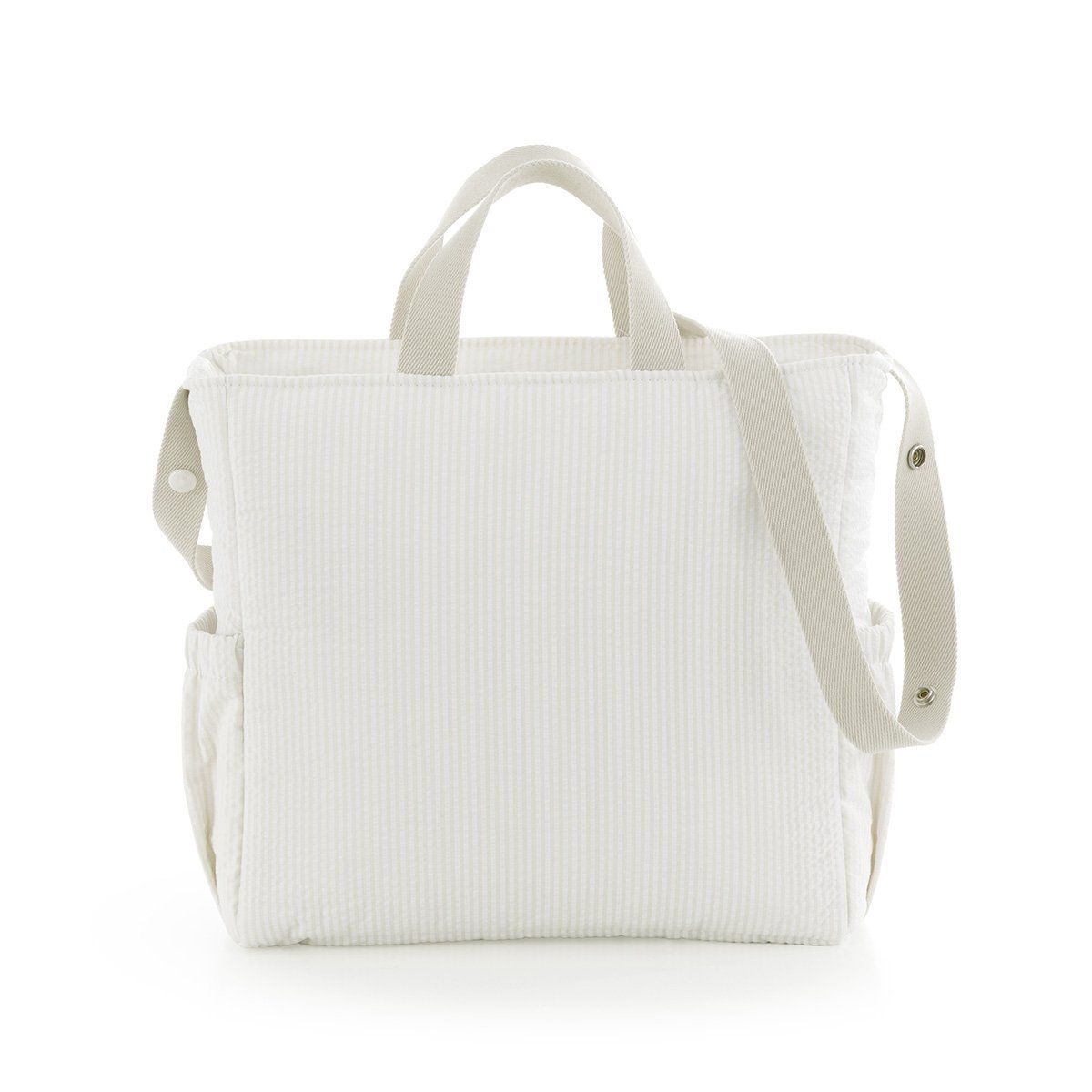 Imagen 2 de Bolso de maternidad Cambrass rayas - Blanco Algodón Blanco Algodón