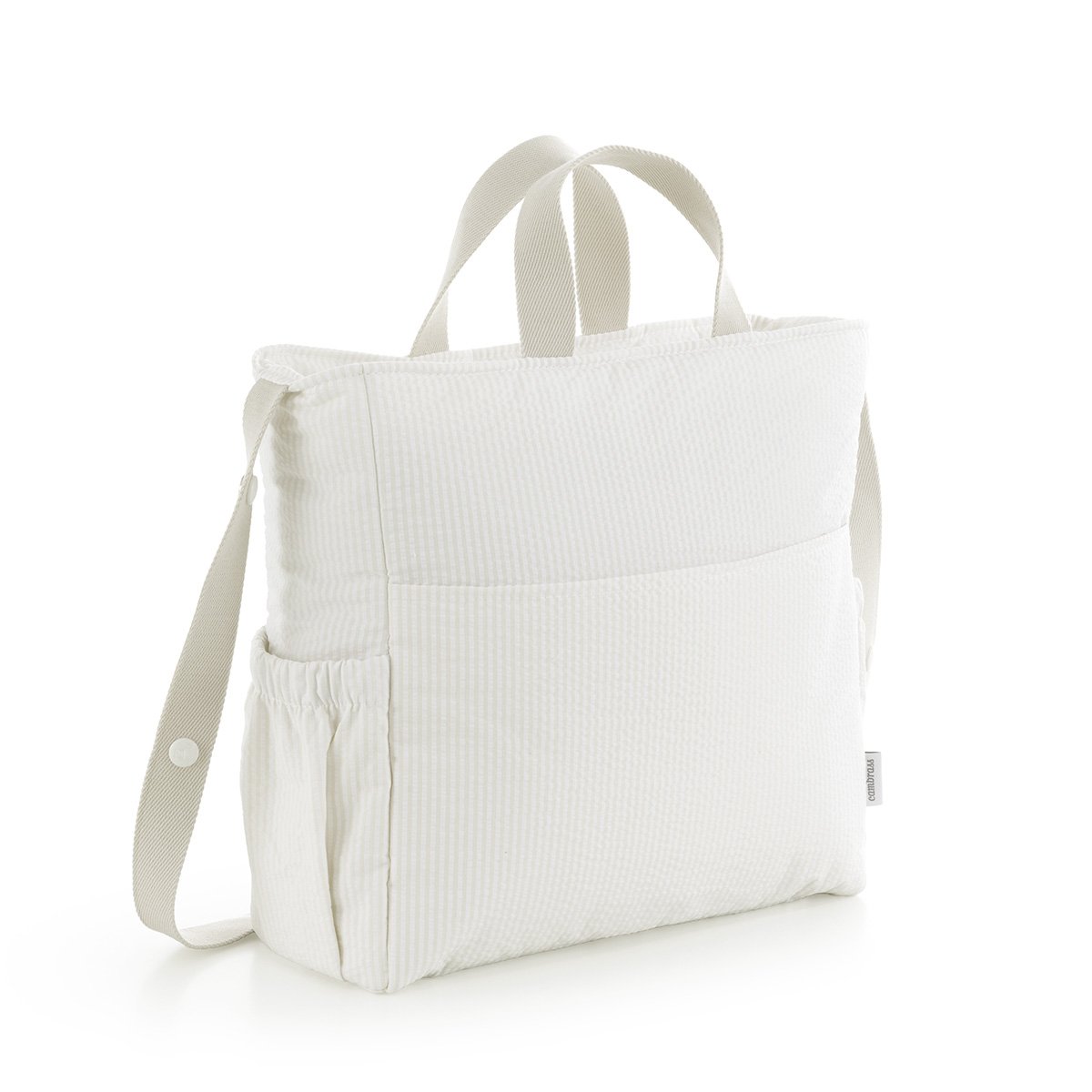 Imagen 3 de Bolso de maternidad Cambrass rayas - Blanco Algodón Blanco Algodón