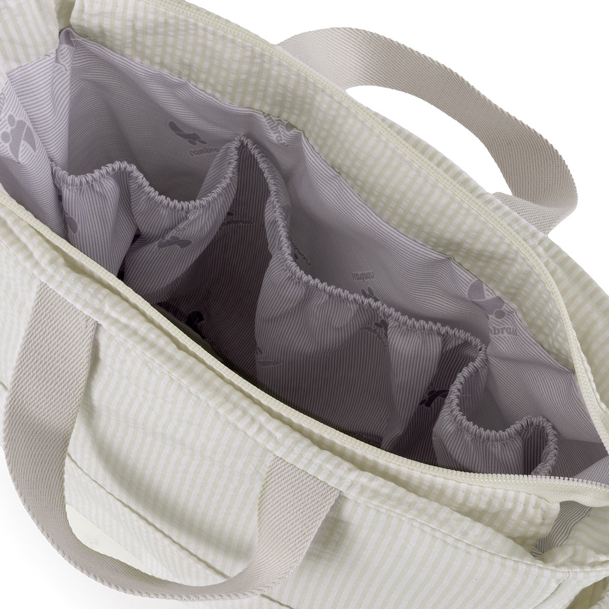 Imagen 4 de Bolso de maternidad Cambrass rayas - Blanco Algodón Blanco Algodón