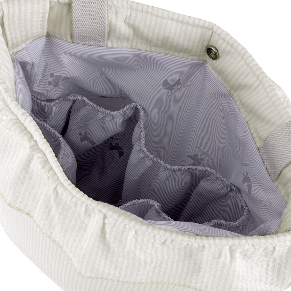 Imagen 3 de Bolso para silla de paseo Cambrass rayas - Blanco Algodón Blanco Algodón