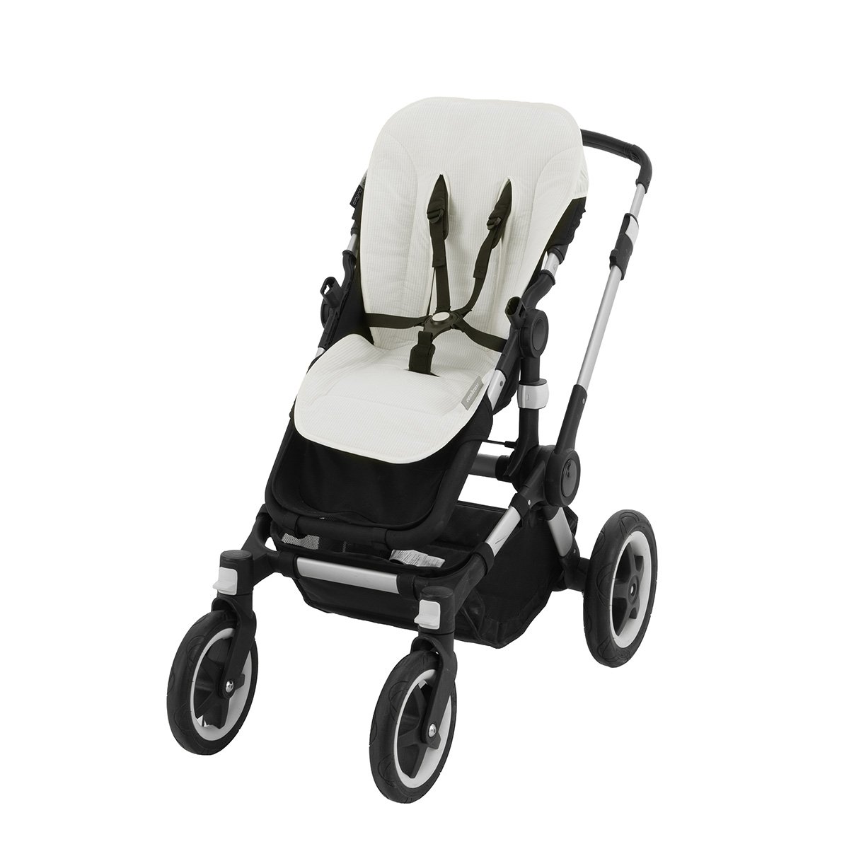 Colchoneta silla paseo universal ovalada Cambrass rayas - Blanco Algodón Blanco Algodón-1