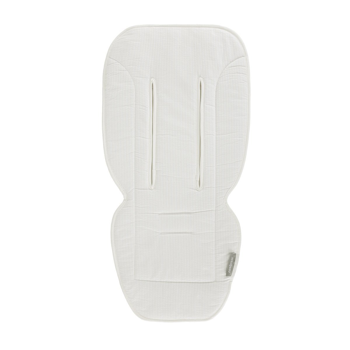 Colchoneta silla paseo universal ovalada Cambrass rayas - Blanco Algodón Blanco Algodón-2