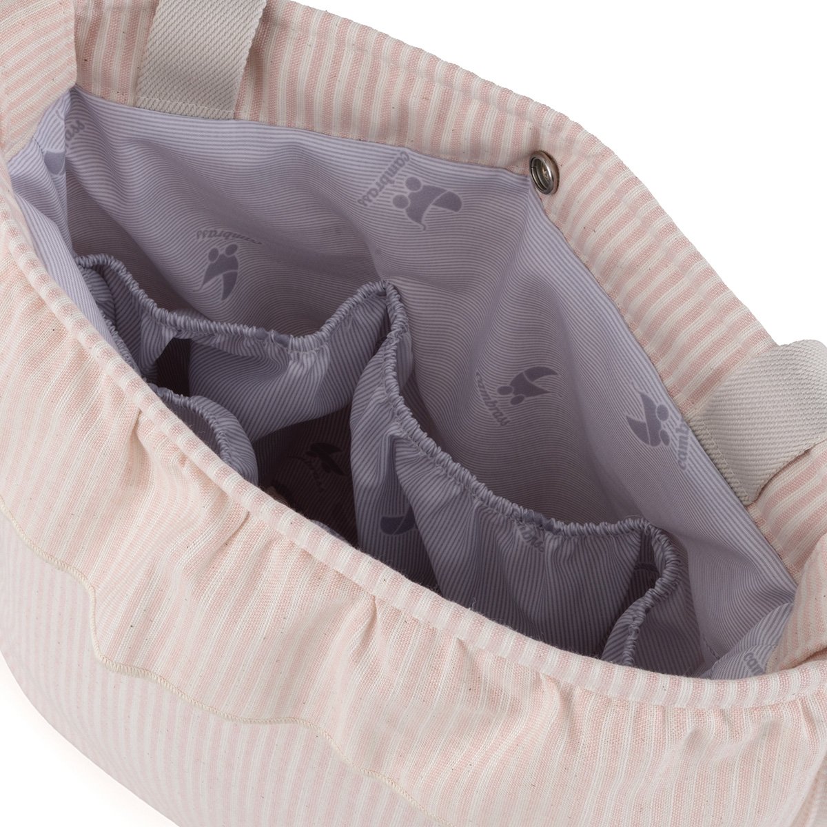 Imagen 3 de Bolso para silla de paseo Cambrass rayas - Blanco lino Rosa claro