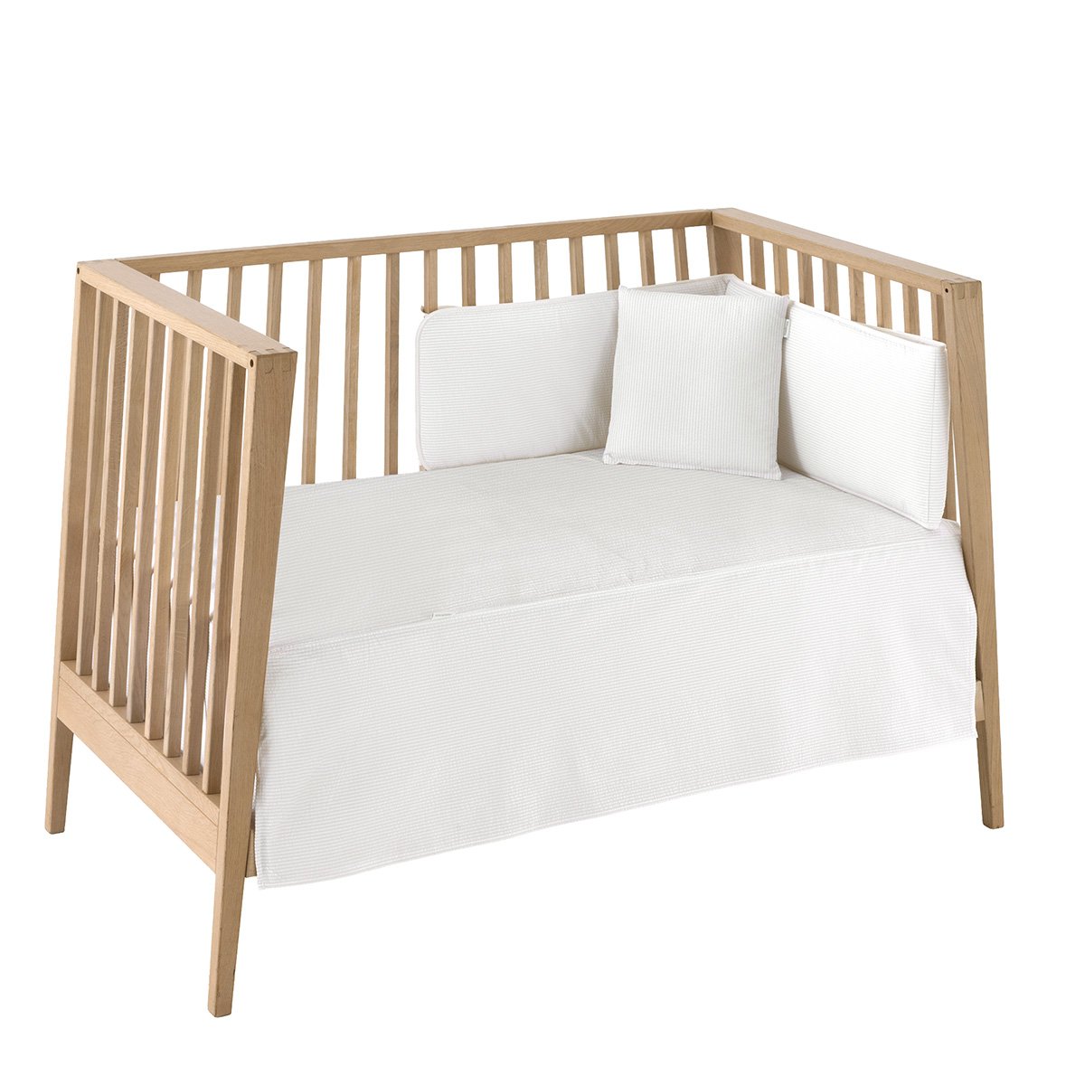Imagen 0 de Juego de 2 piezas para cuna (60x120 cm): colcha + protector cambrass deluxe Blanco Algodón