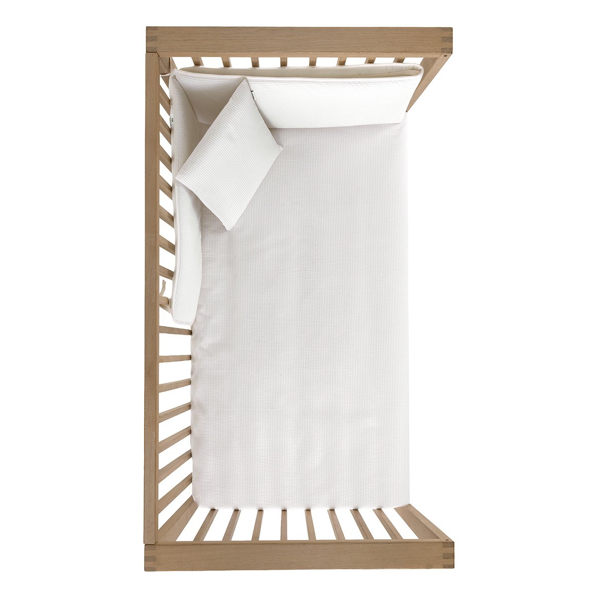 Juego de 2 piezas para cuna (100x140 cm): nórdico + protector cambrass deluxe - Blanco Algodón Blanco Algodón-3