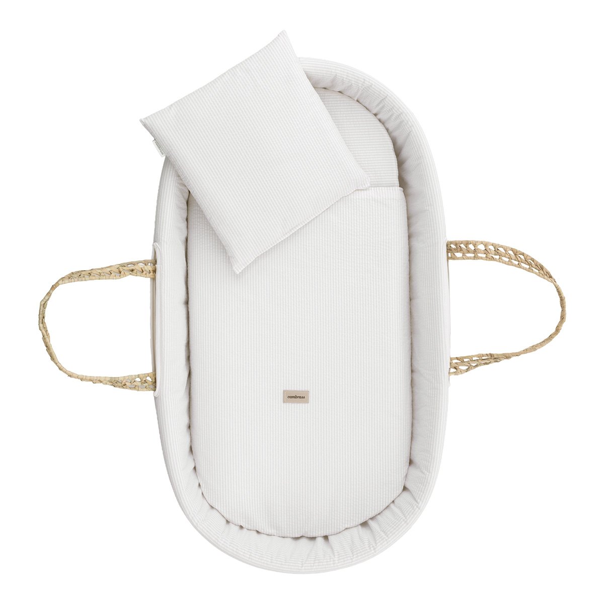 Imagen 4 de Moisés de mimbre con patas (39x80x25 cm) Cambrass deluxe - Blanco Algodón Blanco Algodón