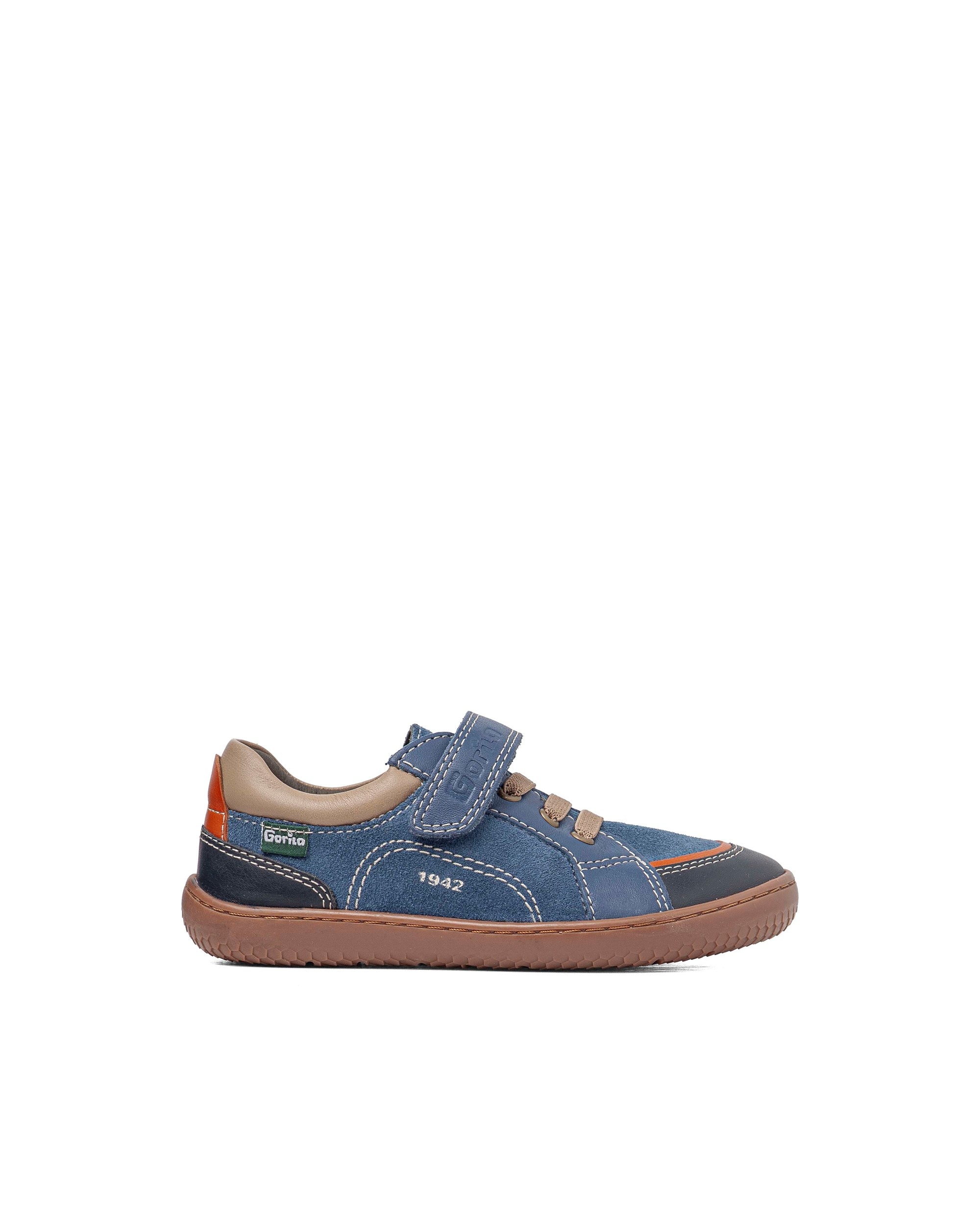 Imagen 1 de Zapatillas respetuosas de niño de piel - Gorila - Azul marino Azul marino
