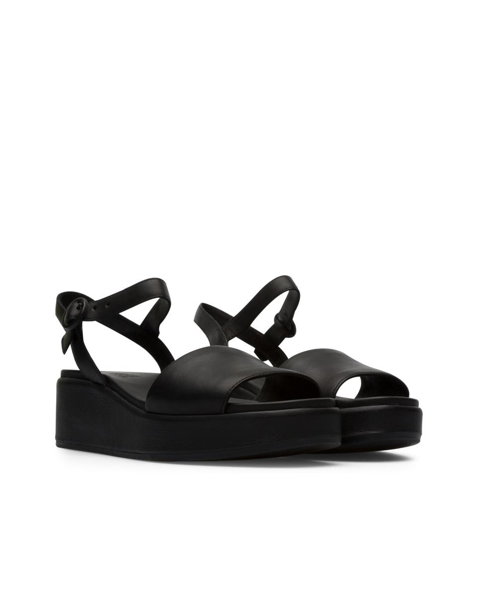 Sandalias de tacón de mujer de piel misia - Camper - Negro Negro-3