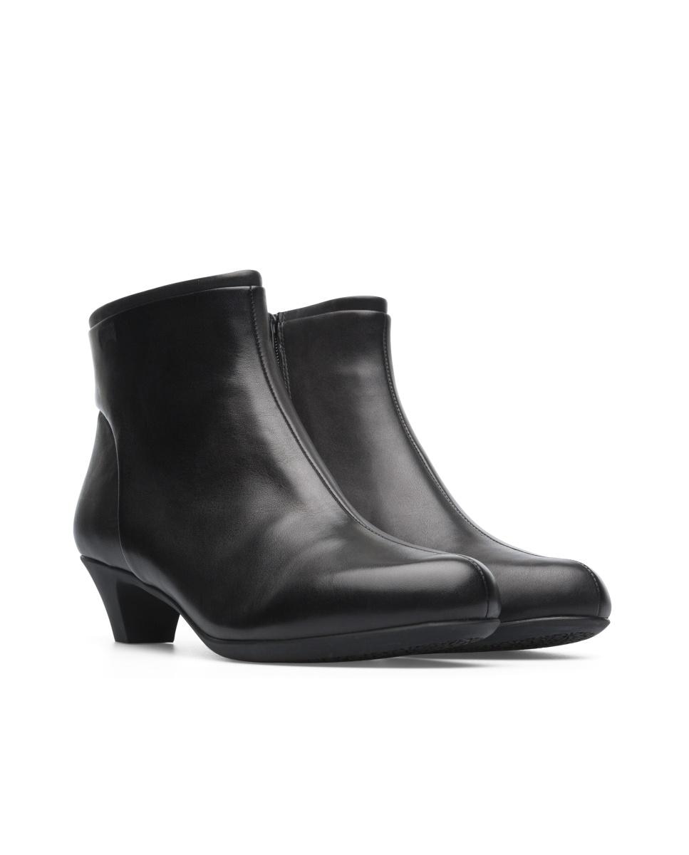 Botines de mujer helena de piel con tacón - Camper - Negro Negro-3