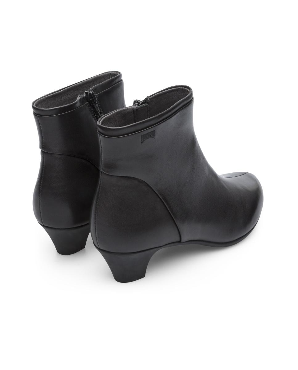 Botines de mujer helena de piel con tacón - Camper - Negro Negro-4
