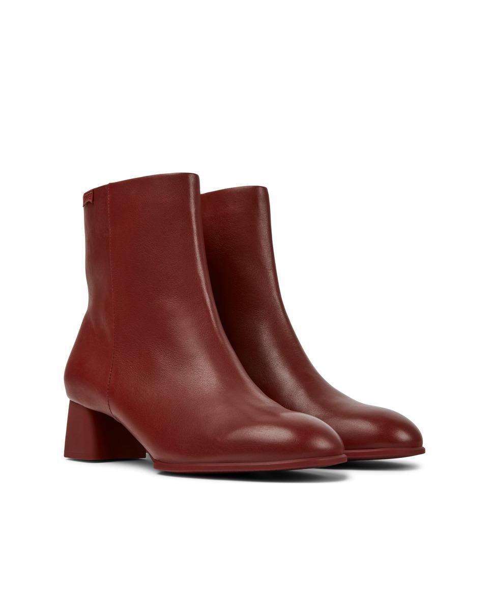 Botines de mujer de piel lisos en - Camper - Burdeos Burdeos-2