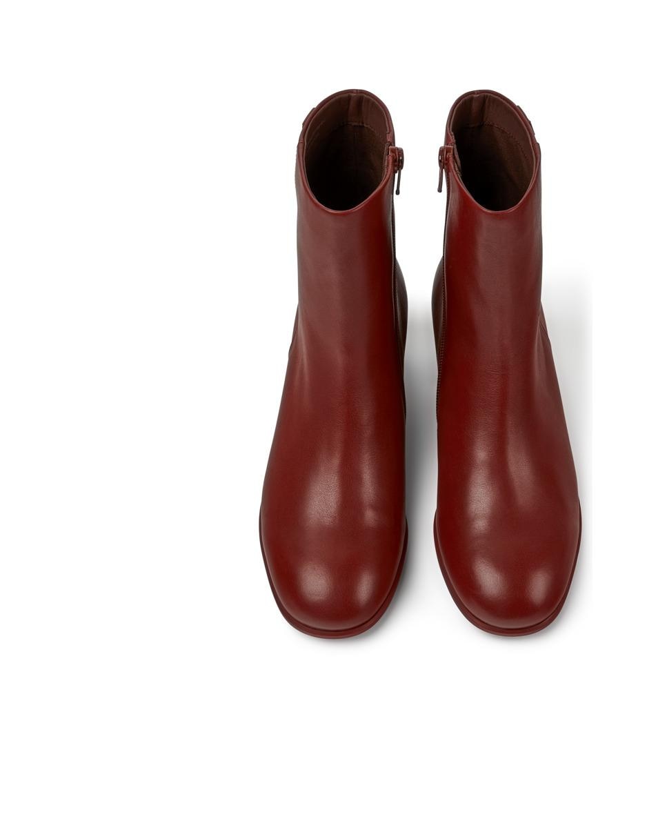 Botines de mujer de piel lisos en - Camper - Burdeos Burdeos-3